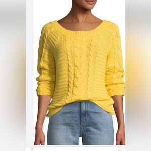 NWT June Rebecca Minkoff yellow Sweater acrylic wool & alpaca. Sz L